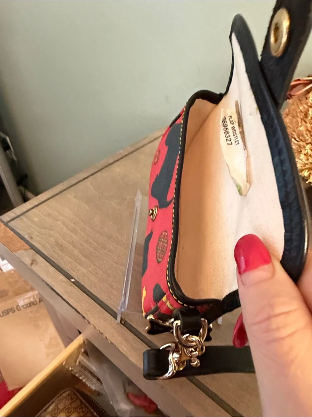 Dooney & Bourke Scotty Dog Patterned Wristlet with Dog Hangtag